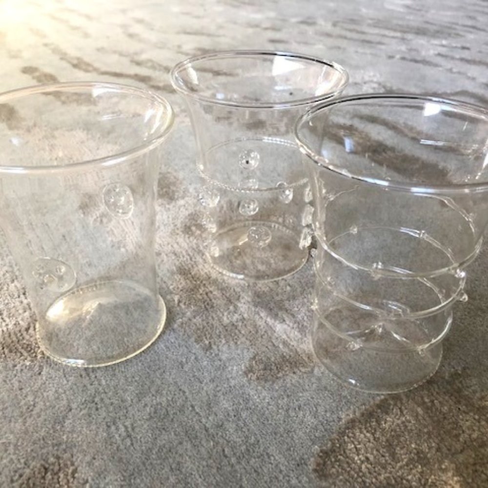 Set of handmade glassware